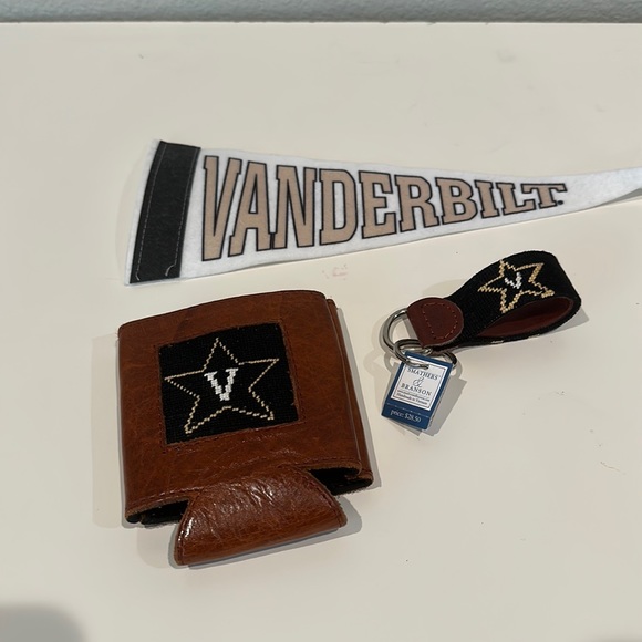 Other Vanderbilt Swag Leather Coozie Leather Keychain Small Banner